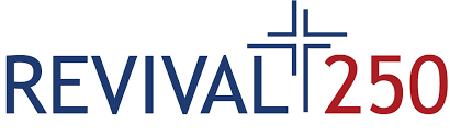 Revival 250 logo with text and cross symbol.