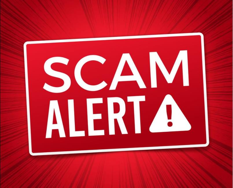 Red Background that says "Scam Alert"