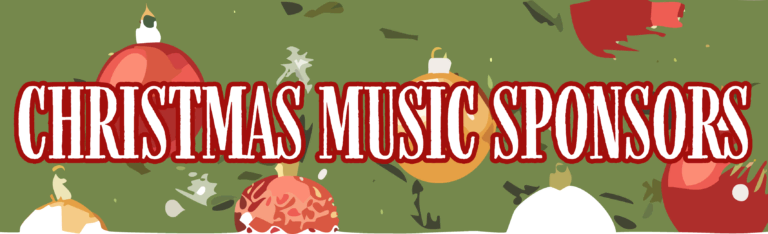 Christmas music sponsors banner