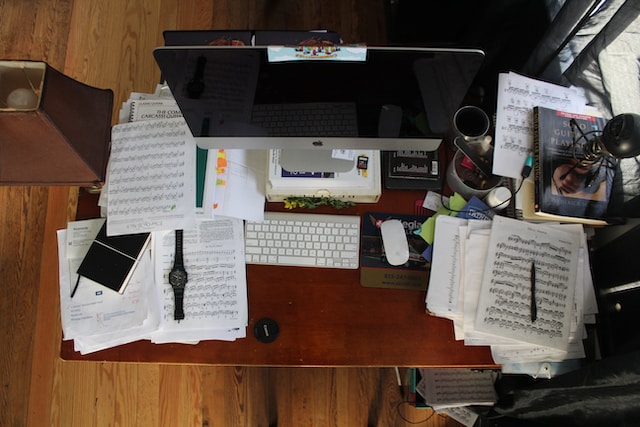 A messy desk!