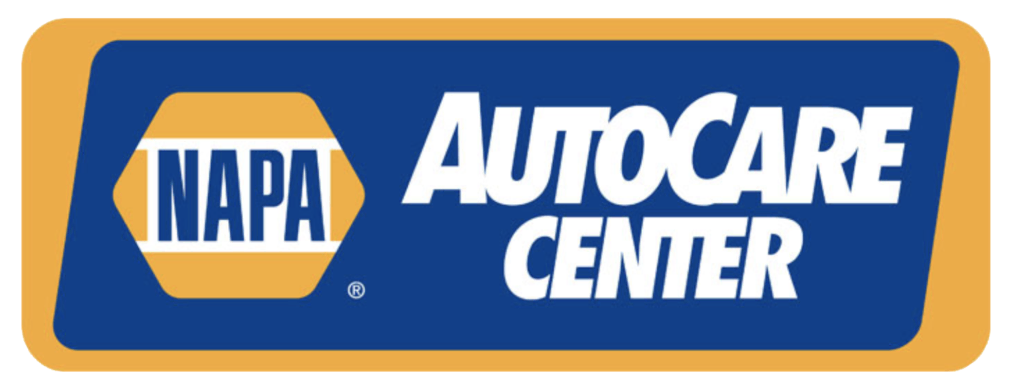 NAPA Autocare Center logo with bold blue and yellow design.